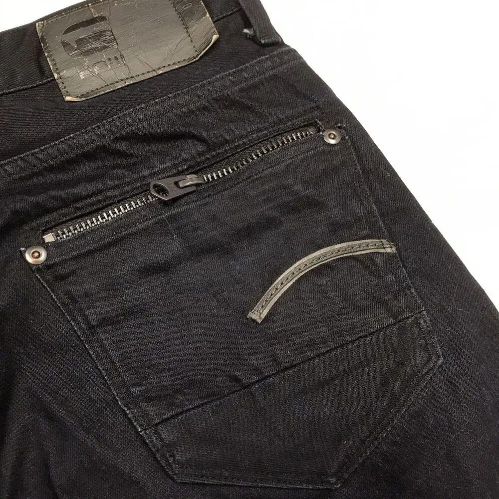 G STAR RAW Attacc Jeans Men 32x30 Slim Straight Dark Indigo Wash Button Fly
